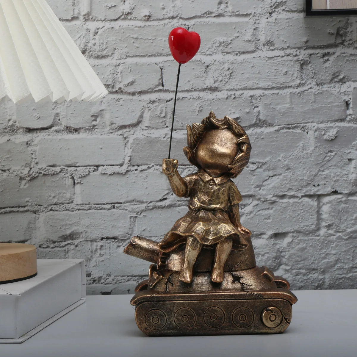 Banksy-Inspired Heart Balloon Girl Sculpture – Modern Home Decor