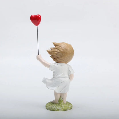 Banksy-Inspired Heart Balloon Girl Sculpture – Modern Home Decor
