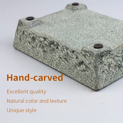 Natural Stone Trough Flowerpot — Retro Creative Vase for Home & Office Table