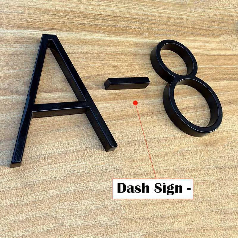 Metal House Number Sign – 125mm Black Floating Plate
