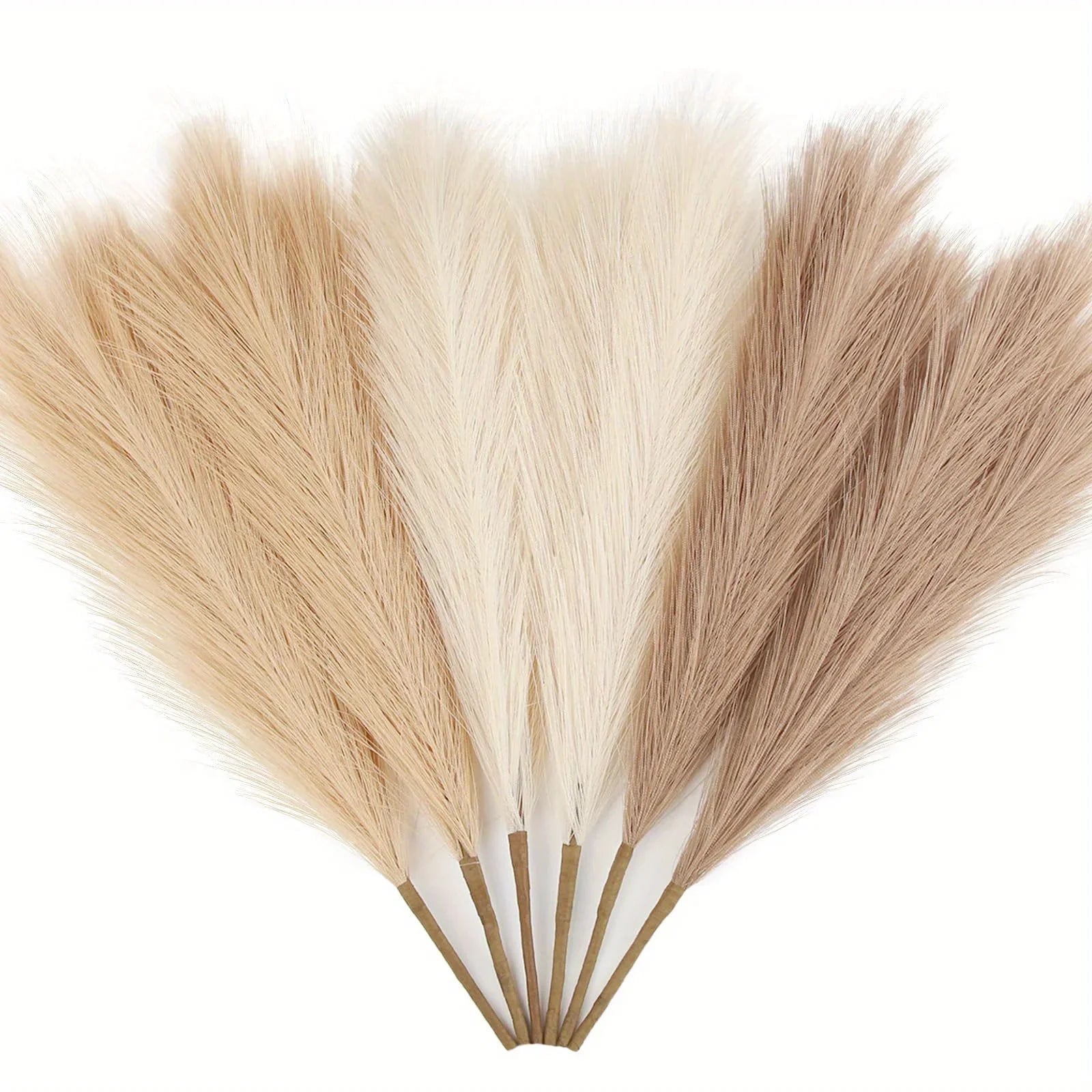 6PCS Artificial Pampas Grass – Fake Reed Flowers for DIY, Wedding, Table, Home & Christmas Decor