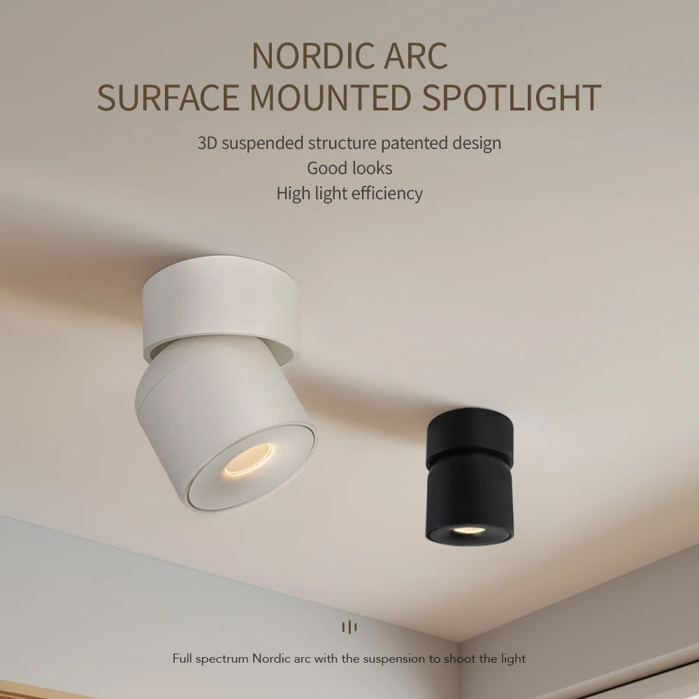 LED Ceiling Spotlight – 360° Rotatable, 7W/9W, Surface Mounted 