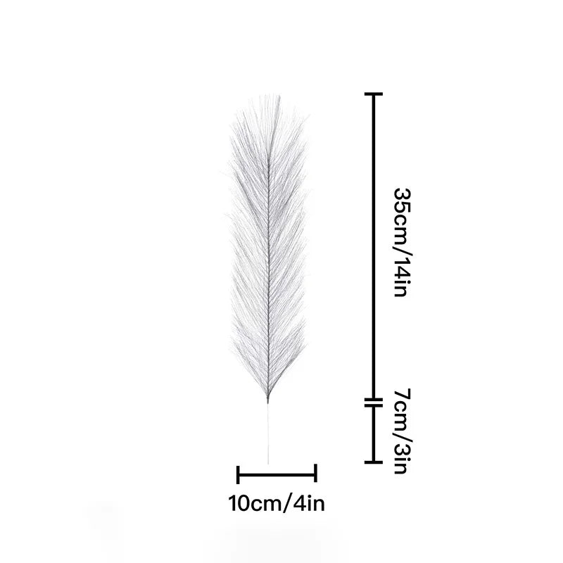 10Pc 14in Faux Pampas Grass Boho Wedding & Home Decor