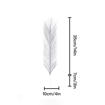 10Pc 14in Faux Pampas Grass Boho Wedding & Home Decor
