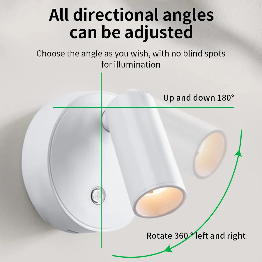2Pcs Magnetic LED Wall Spotlights – USB Rechargeable, Wireless & Portable