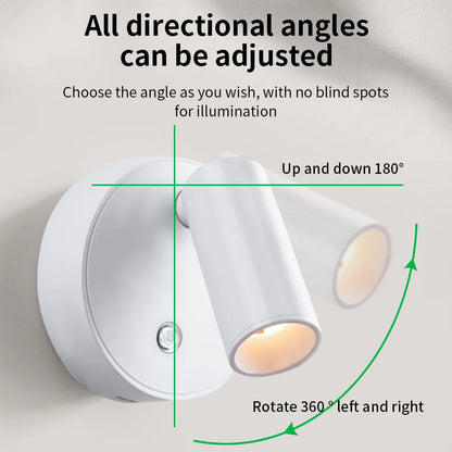 2Pcs Magnetic LED Wall Spotlights – USB Rechargeable, Wireless & Portable