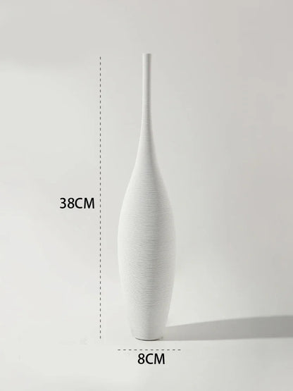 Minimalist Handmade Zen Ceramic Vase – Black & White Art Decor