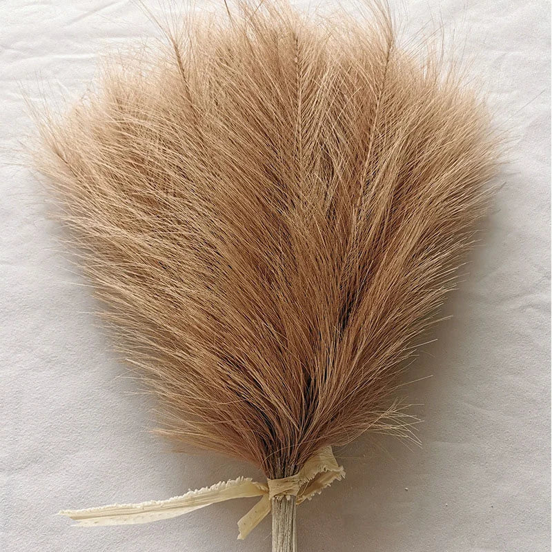 10Pc 14in Faux Pampas Grass Boho Wedding & Home Decor