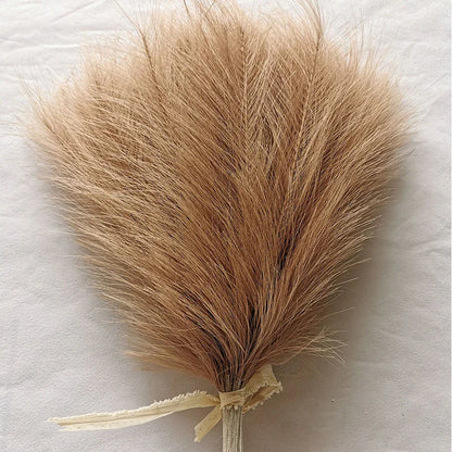 10Pc 14in Faux Pampas Grass Boho Wedding & Home Decor
