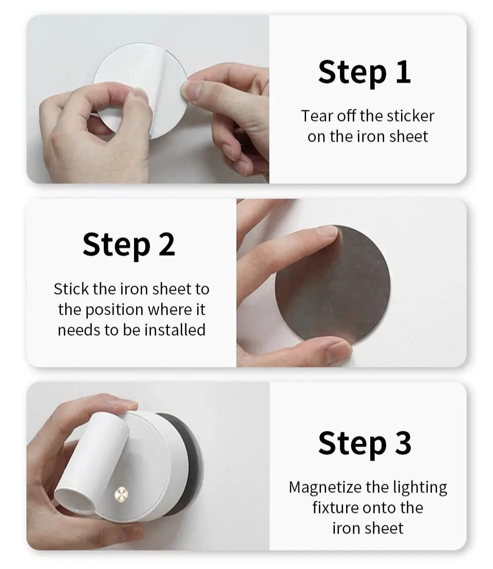 2Pcs Magnetic LED Wall Spotlights – USB Rechargeable, Wireless & Portable