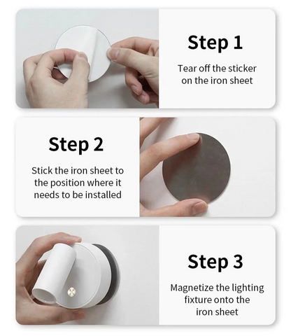 2Pcs Magnetic LED Wall Spotlights – USB Rechargeable, Wireless & Portable