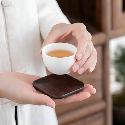 Elegant Ebony Wood Heat-Resistant Coaster
