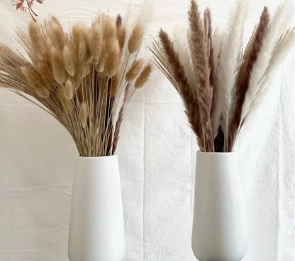 Natural Dried Pampas & Bunny Tails Bouquet – Boho Vase Decor