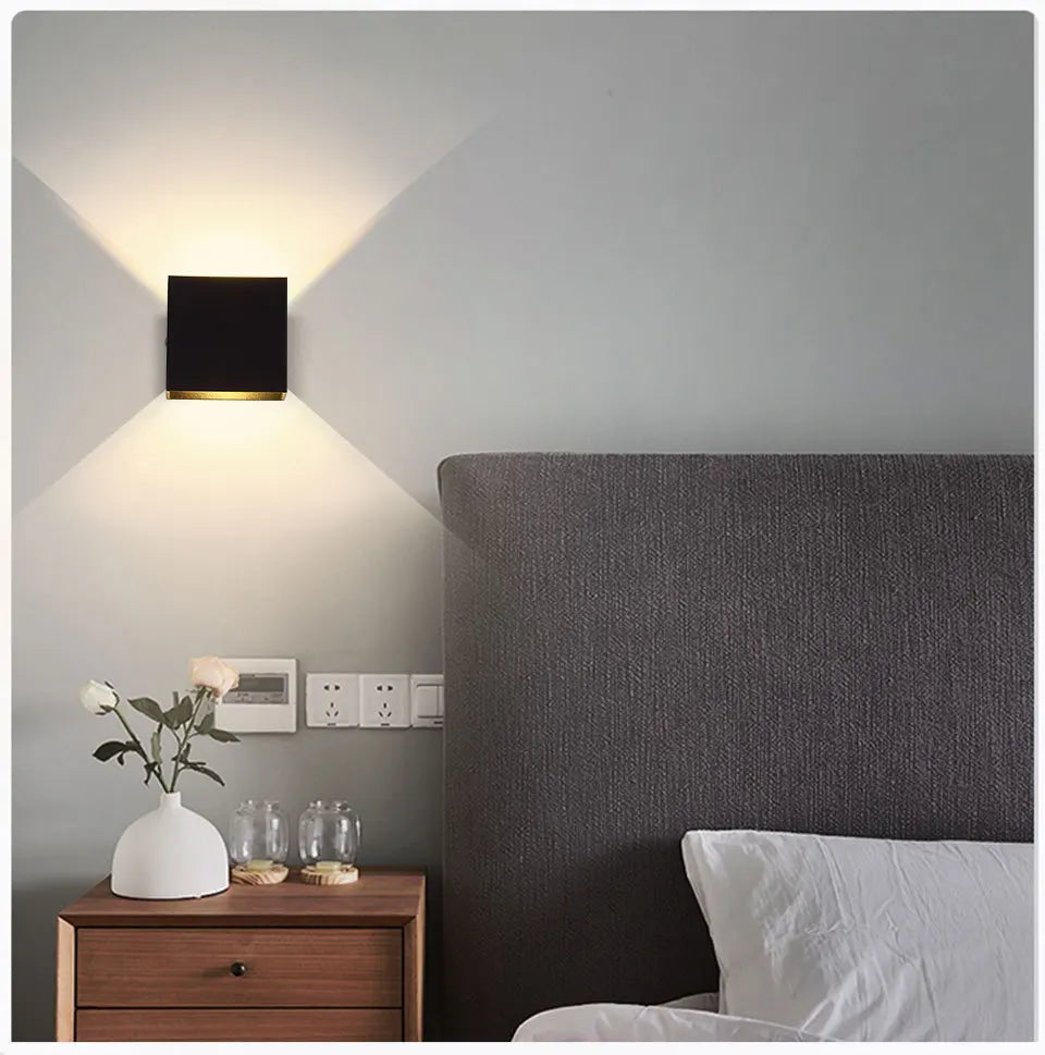 Set of 2 Modern LED Wall Sconces – 6W White Indoor Up & Down Lights
