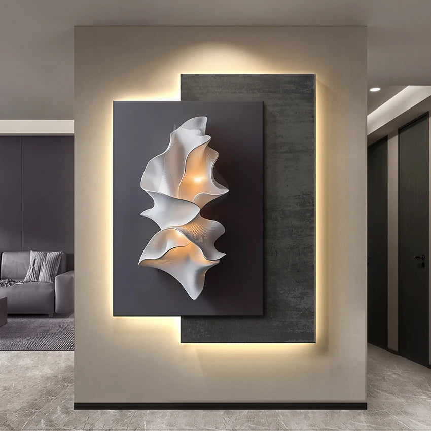 Minimalist LED Wall Light — Crystal Porcelain for Living Room & Corridor