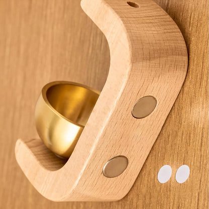 Brass & Wooden Magnetic Doorbell Chime — Self-Adhesive Home Decoration