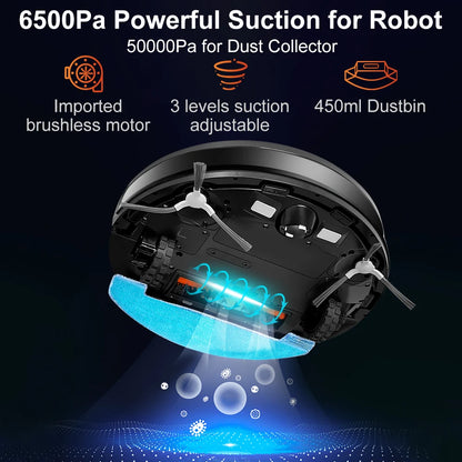 K30 Robot Vacuum – Self-Cleaning, Dual Laser, UV Spot Clean, 240min Runtime, Smart Carpet Wash