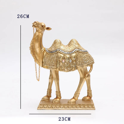 Classic Light Luxury Camel Statue – Elegant Indoor Decor for Holidays