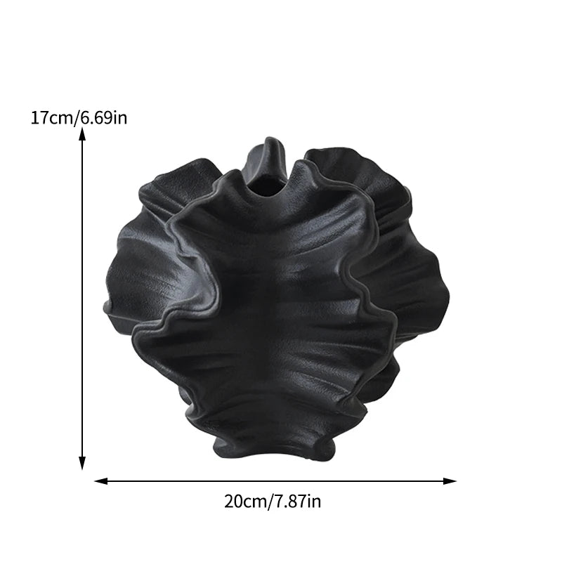 Minimalist Beige Ceramic Vase – Nordic Coral-Inspired Decor for Elegant Living Room Displays