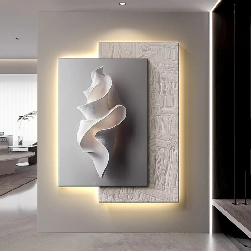 Minimalist LED Wall Light — Crystal Porcelain for Living Room & Corridor