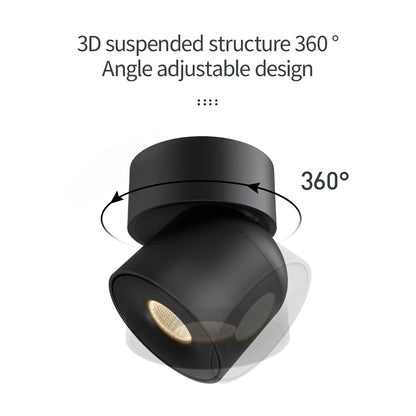 LED Ceiling Spotlight – 360° Rotatable, 7W/9W, Surface Mounted 