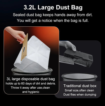 K30 Robot Vacuum – Self-Cleaning, Dual Laser, UV Spot Clean, 240min Runtime, Smart Carpet Wash