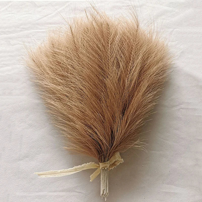 10Pc 14in Faux Pampas Grass Boho Wedding & Home Decor