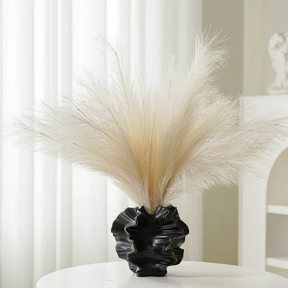 Minimalist Beige Ceramic Vase – Nordic Coral-Inspired Decor for Elegant Living Room Displays