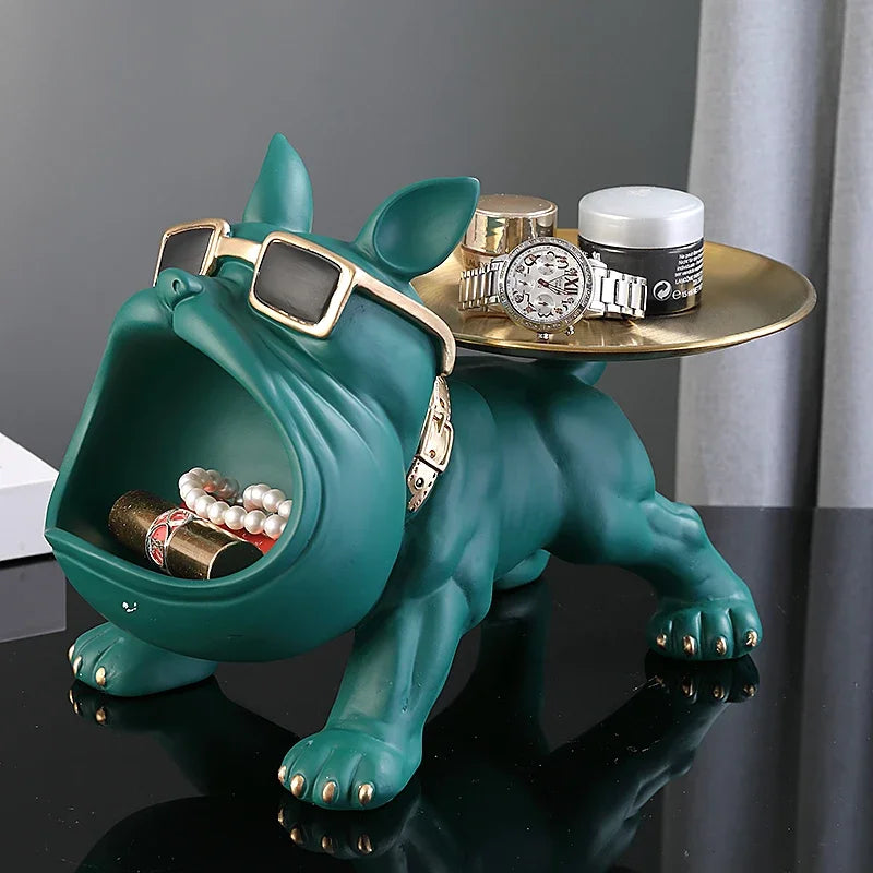 Bulldog Figurine Storage Box – 30Cm Resin Dog Ornament