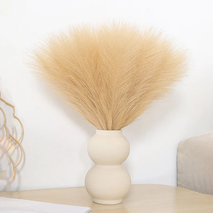 10Pc 14in Faux Pampas Grass Boho Wedding & Home Decor