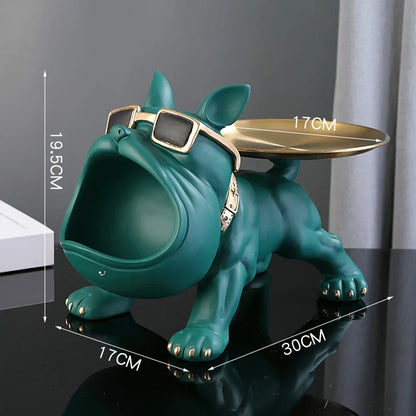 Bulldog Figurine Storage Box – 30Cm Resin Dog Ornament
