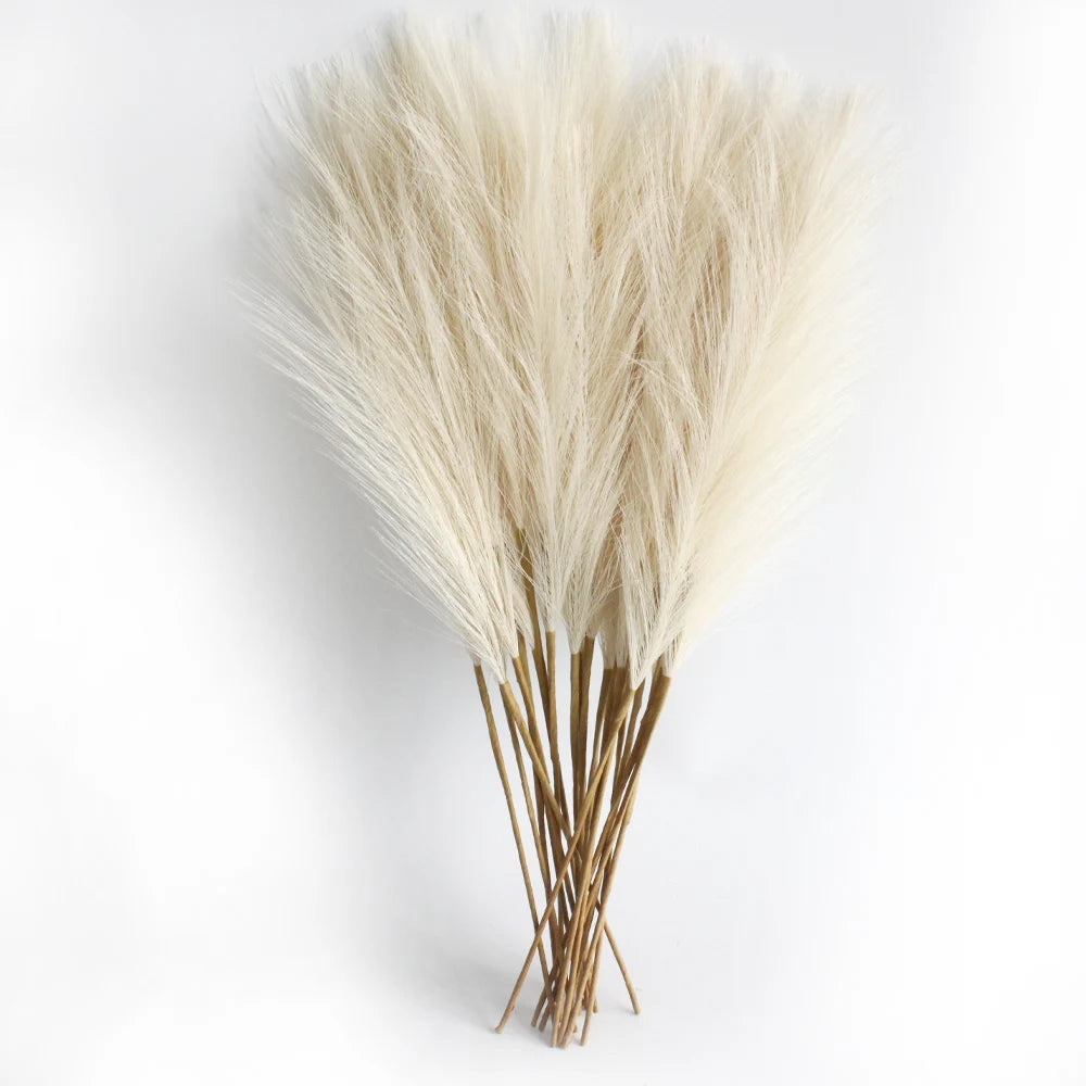 6PCS Artificial Pampas Grass – Fake Reed Flowers for DIY, Wedding, Table, Home & Christmas Decor