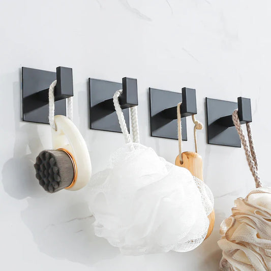 Black Self-Adhesive Wall Hooks – 3M Towel & Coat Hanger
