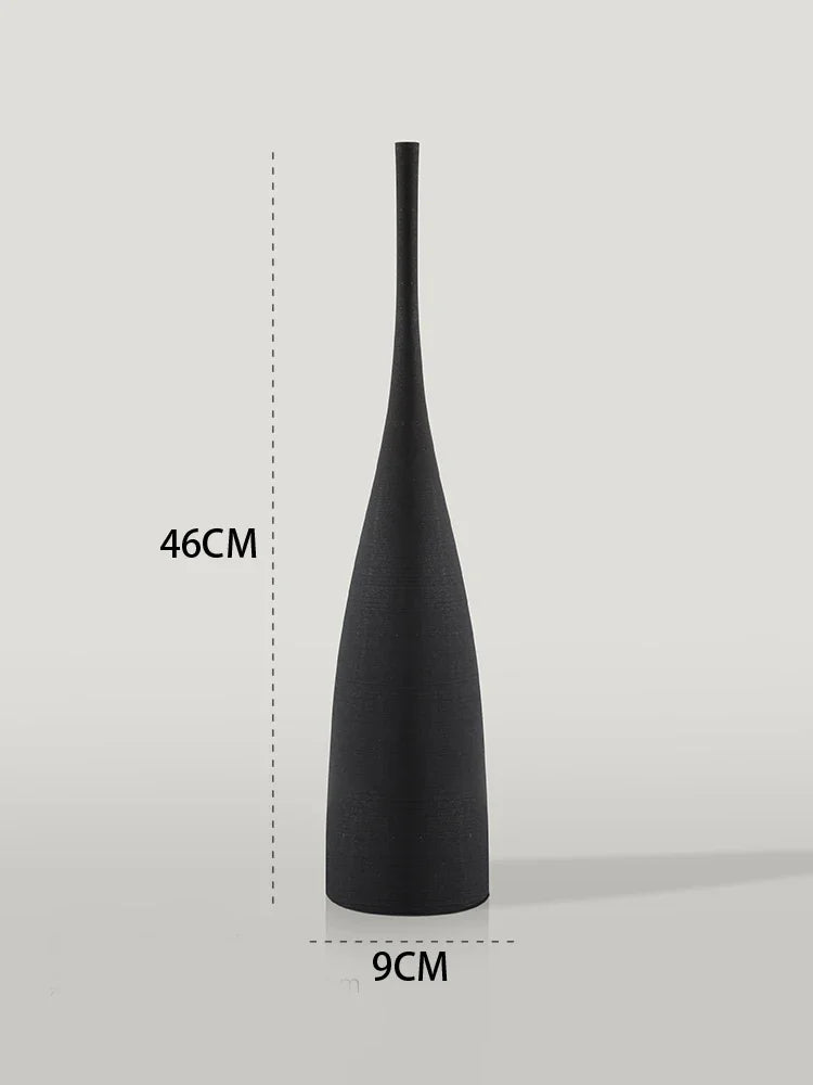 Minimalist Handmade Zen Ceramic Vase – Black & White Art Decor
