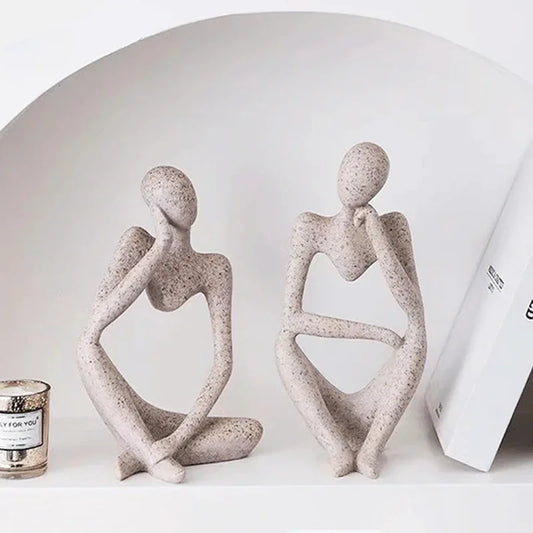 Sand Color the Thinker Abstract Statues Sculptures Yoga Figurine Nordic Living Room Home Decor Decoration Maison Desk Ornaments