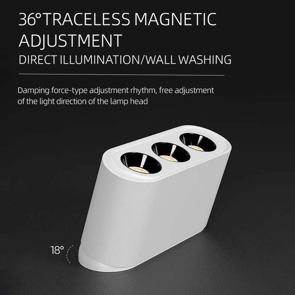 12W LED Magnetic Ceiling Spotlight – Adjustable COB Surface Mount