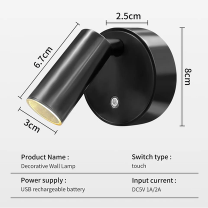 2Pcs Magnetic LED Wall Spotlights – USB Rechargeable, Wireless & Portable