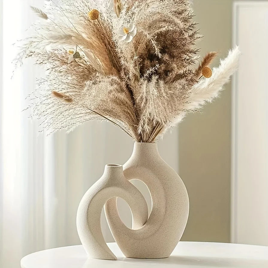 Boho Nordic Vase Set for Living Room Decor