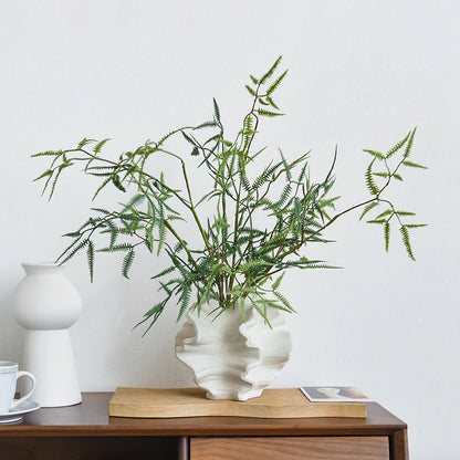 Minimalist Beige Ceramic Vase – Nordic Coral-Inspired Decor for Elegant Living Room Displays