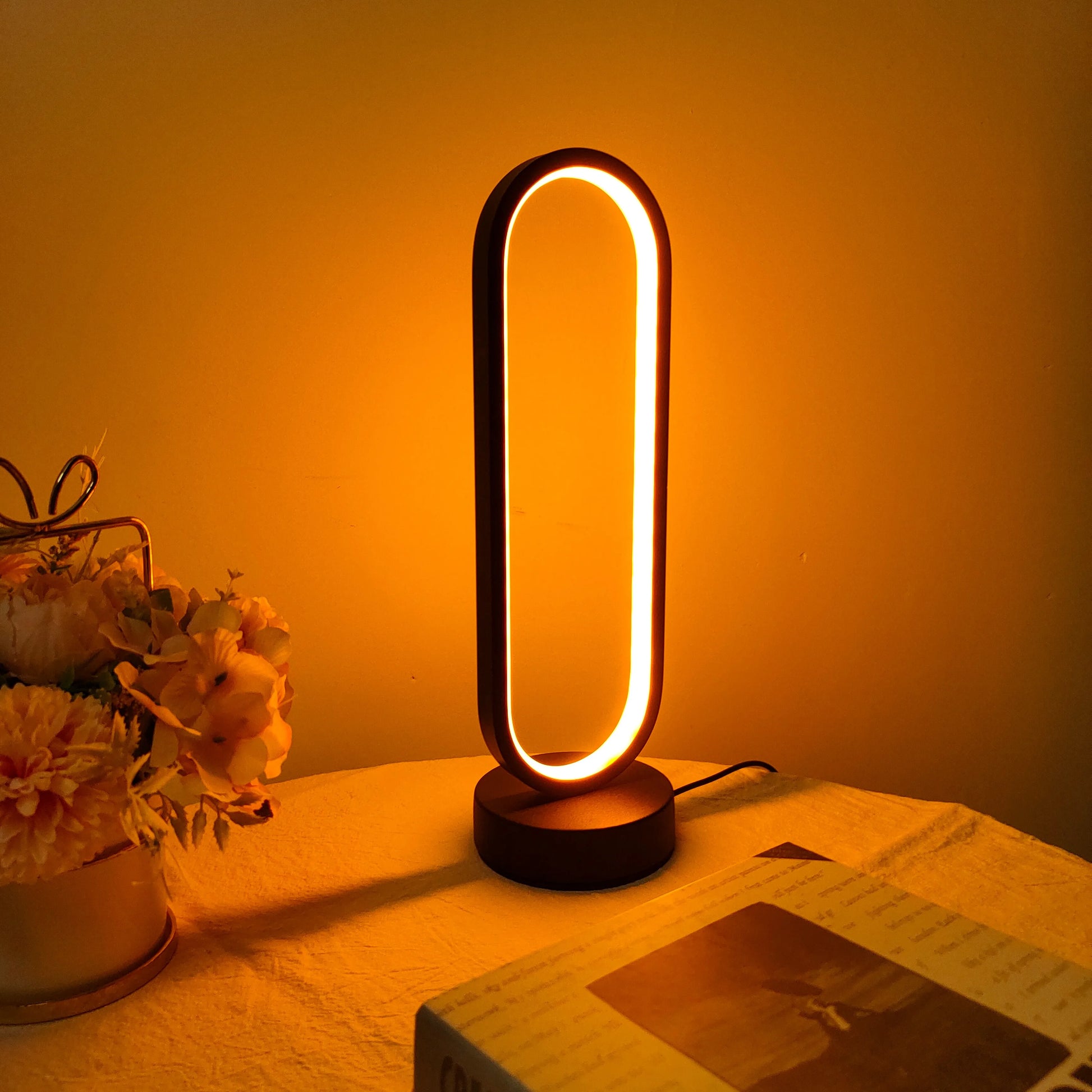LED Ring Lamp – Three-Color Dimmable Night Light