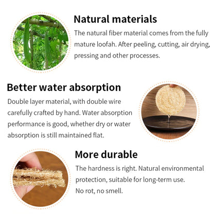 Natural Loofah Tea Mat — Absorbent Teapot & Cup Coaster