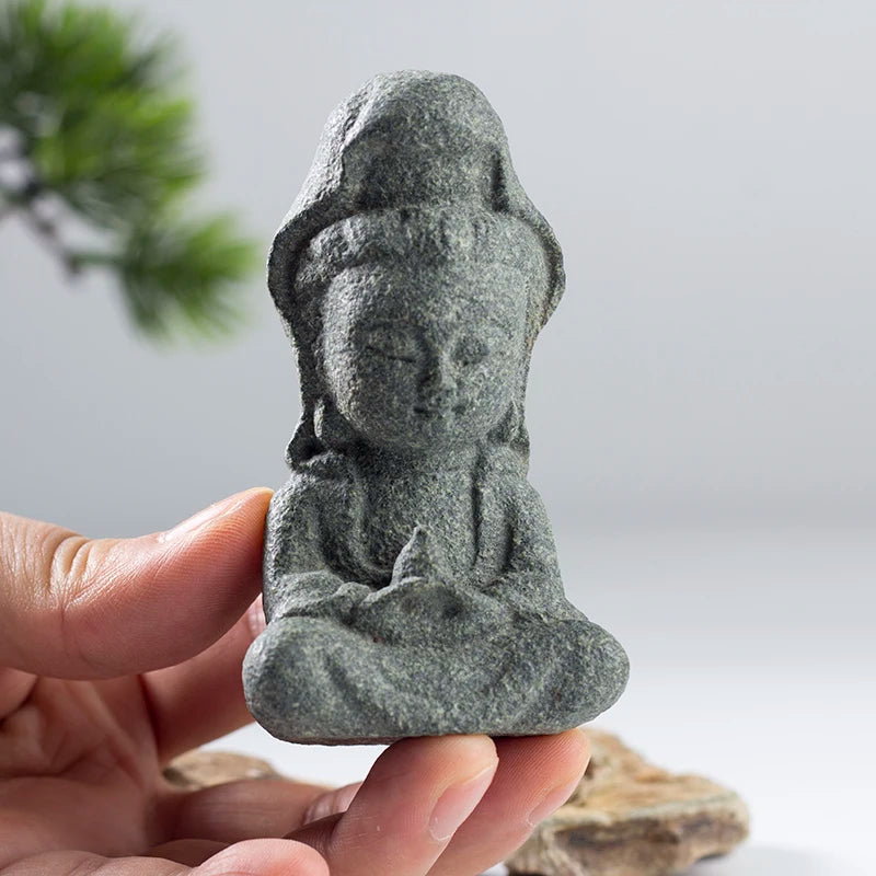 Granite Avalokitesvara Buddha Statue — Meditation Figurine & Home Decor