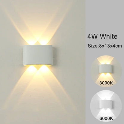 Modern LED Wall Sconces – White Up & Down Wall Mount Light for Indoor/Outdoor Use, Ideal for Living Room, Hallway, and Bedroom Decor