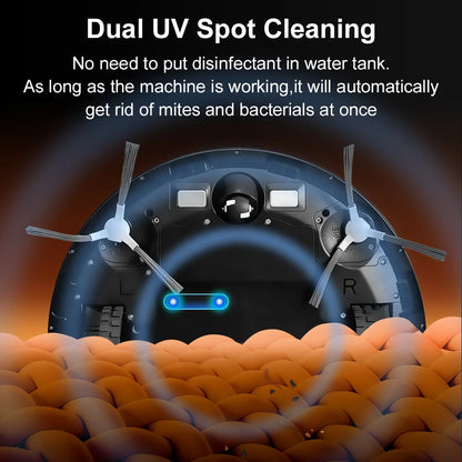 K30 Robot Vacuum – Self-Cleaning, Dual Laser, UV Spot Clean, 240min Runtime, Smart Carpet Wash