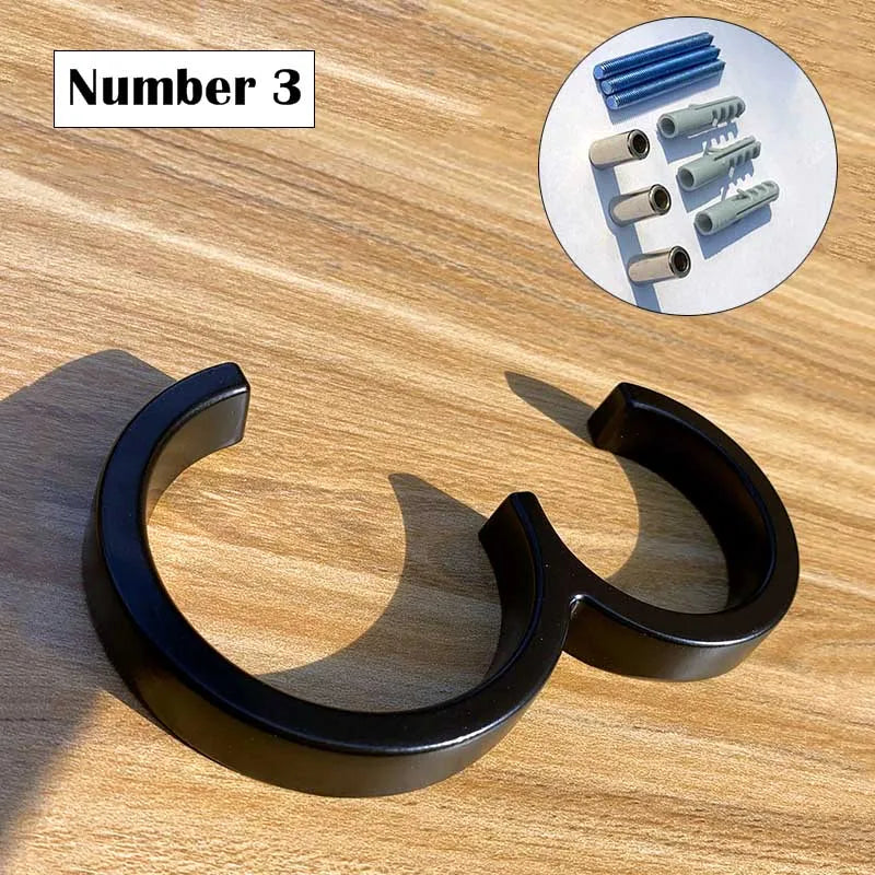 Metal House Number Sign – 125mm Black Floating Plate