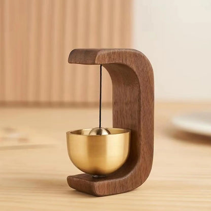 Brass & Wooden Magnetic Doorbell Chime — Self-Adhesive Home Decoration
