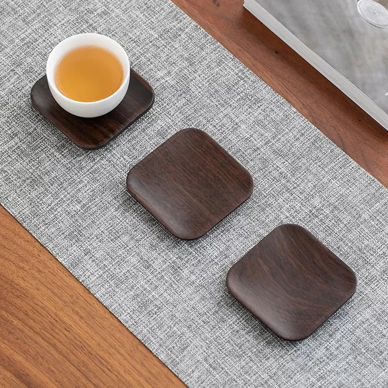 Elegant Ebony Wood Heat-Resistant Coaster