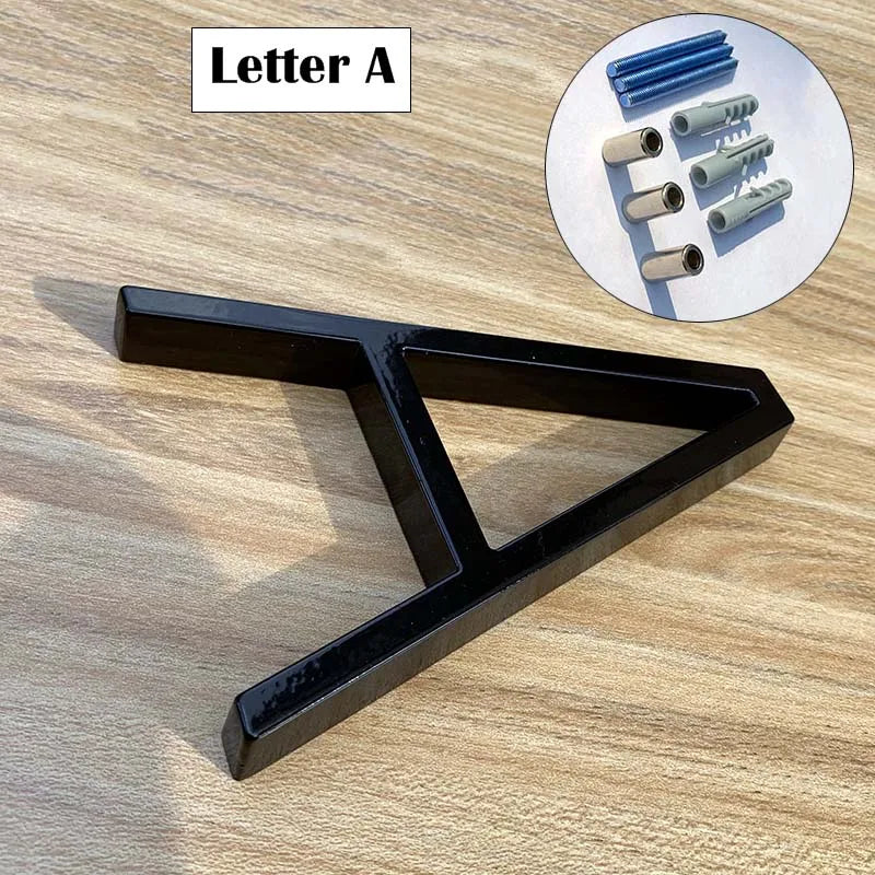 Metal House Number Sign – 125mm Black Floating Plate