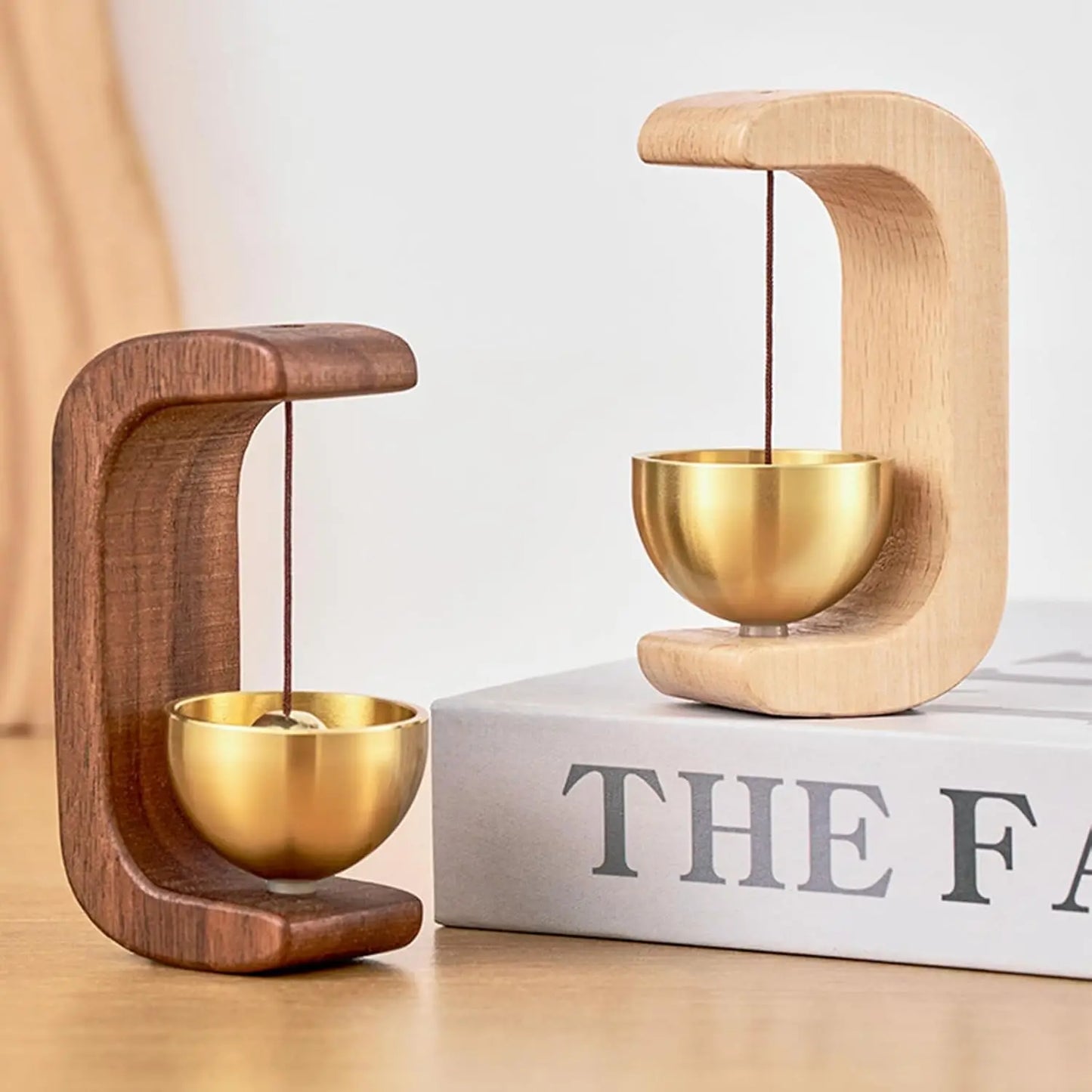 Brass & Wooden Magnetic Doorbell Chime — Self-Adhesive Home Decoration