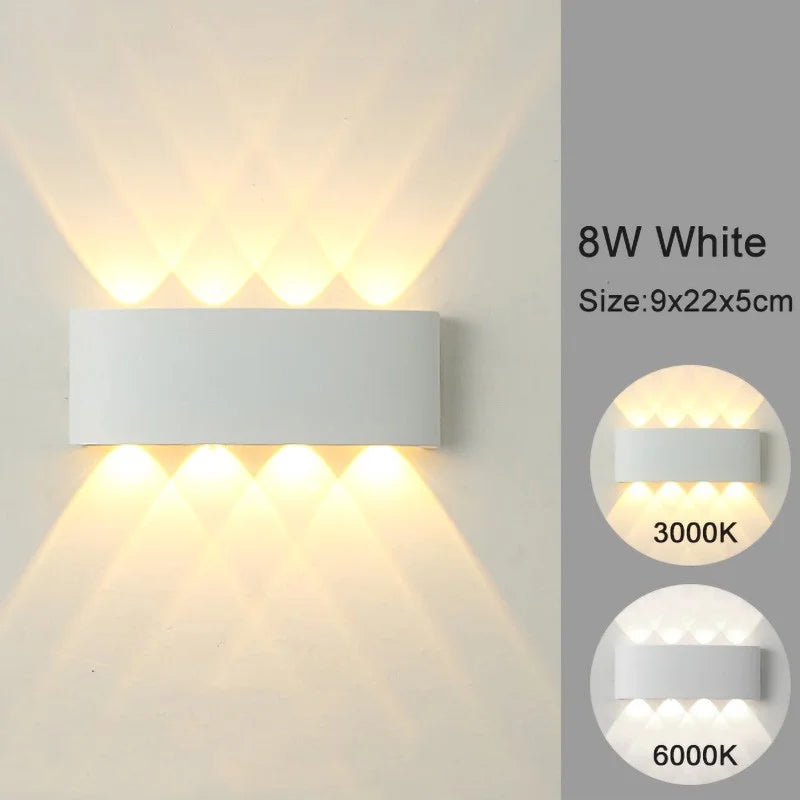 Modern LED Wall Sconces – White Up & Down Wall Mount Light for Indoor/Outdoor Use, Ideal for Living Room, Hallway, and Bedroom Decor